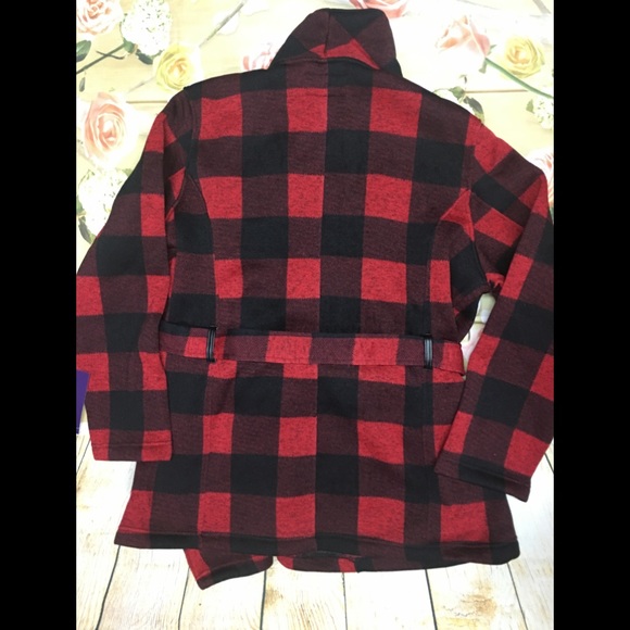 ⬇️Juniors' Plus Madden Girl Side-Zip Plaid Jacket - Picture 2 of 3